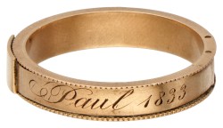 Vroeg 19e-eeuwse 18 kt. roségouden souvenir ring uit 1833.