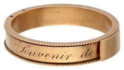 Vroeg 19e-eeuwse 18 kt. roségouden souvenir ring uit 1833.