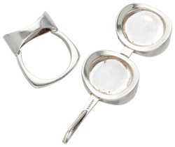 Sterling zilveren set van ring en hanger met tijgeroog door Deense designer N.E. From.