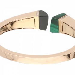 Rosegouden Roberto Coin Sauvage Privé bangle armband, met ca. 0.38 ct. diamant, zwarte jade en natuurlijke malachiet - 18 kt.