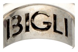 18 kt. Witgouden Bigli ring bezet met ca. 0.66 ct. diamant en ca. 2.75 ct. citrien.
