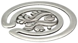 Sterling zilveren no.267 geldclip met floraal motief door Sigvard Bernadotte voor Georg Jensen, ca. 1937.