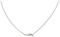 14 kt. Witgouden art deco collier en hanger bezet met ca. 0.15 ct. diamant.