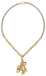 18 kt. Bicolor gouden Pomellato collier en hanger inclusief 5 bedels van diverse fruitsoorten.