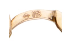 18 kt. Geelgouden Elaine Firenze creool oorbellen met citrien hangers.