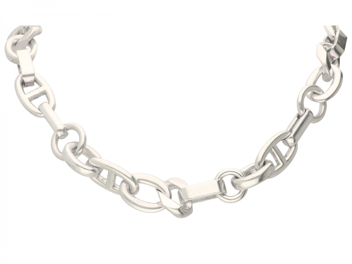 Zilveren Hermès vintage collier met diverse schakels - 925/1000.