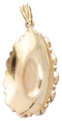 14 kt. Geelgouden hanger bezet met ca. 3.10 ct. jelly opaal.