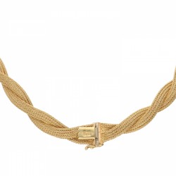 Geelgouden gevlochten vintage collier - 18 kt.
