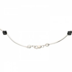 Zilveren collier, met onyx en granaat - BWG