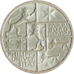 Germany. Weimar republic. 3 Mark - 400th anniversary of the Philipps university of Marburg. 1927 A.