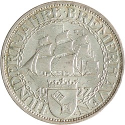 Germany. Weimar republic. 3 Mark - 100th anniversary of Bremerhaven. 1927 A.