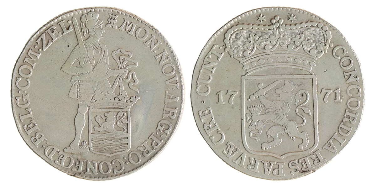 Zilveren dukaat. Zeeland. 1771. Zeer Fraai.
