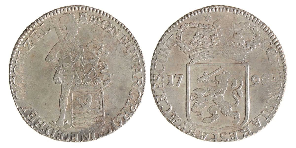Zilveren dukaat. Zeeland. 1798/96. Prachtig.