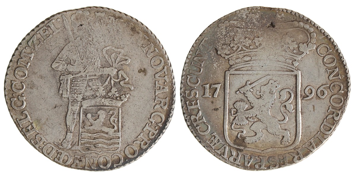 Zilveren dukaat. Zeeland. 1796. Zeer Fraai +.