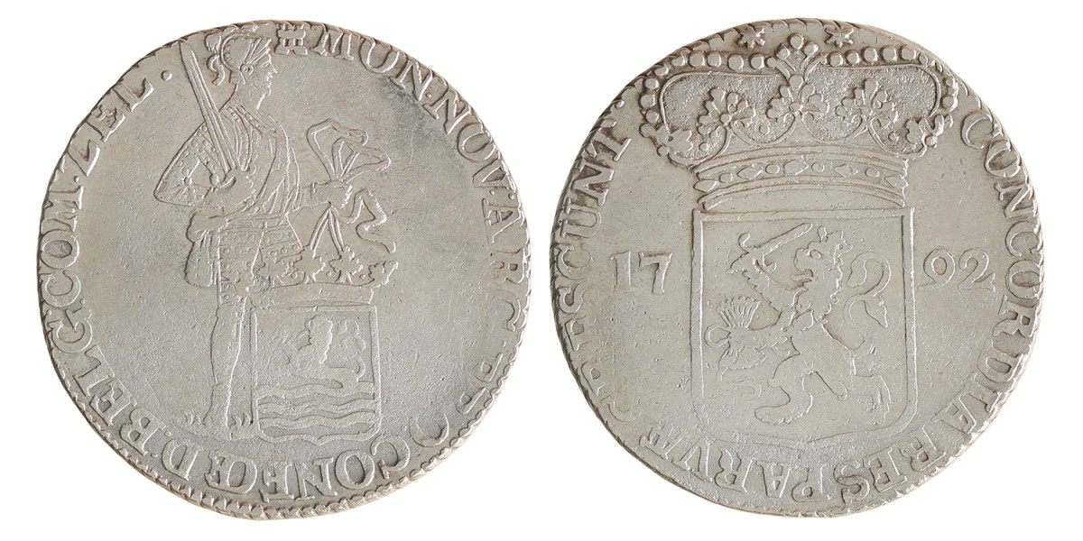 Zilveren dukaat. Zeeland. 1792. Zeer Fraai.