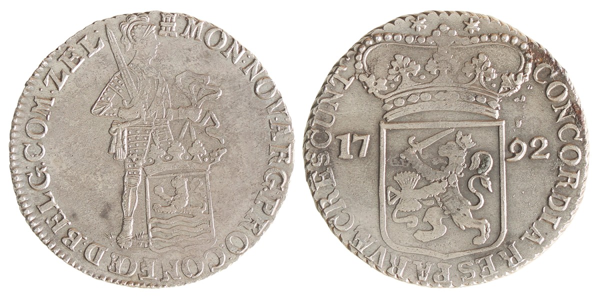 Zilveren dukaat. Zeeland. 1792. AU details.