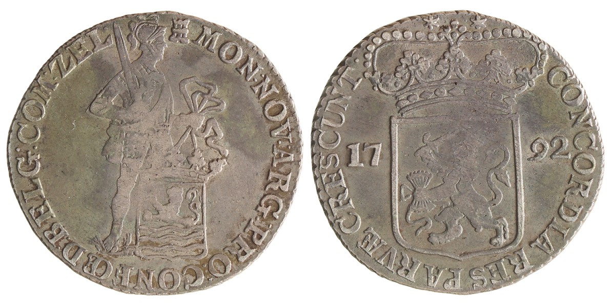 Zilveren dukaat. Zeeland. 1792. Zeer Fraai.