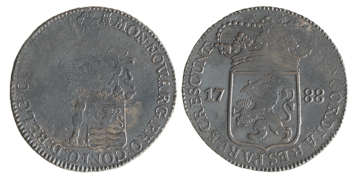 Zilveren dukaat. Zeeland. 1788. Fraai +.