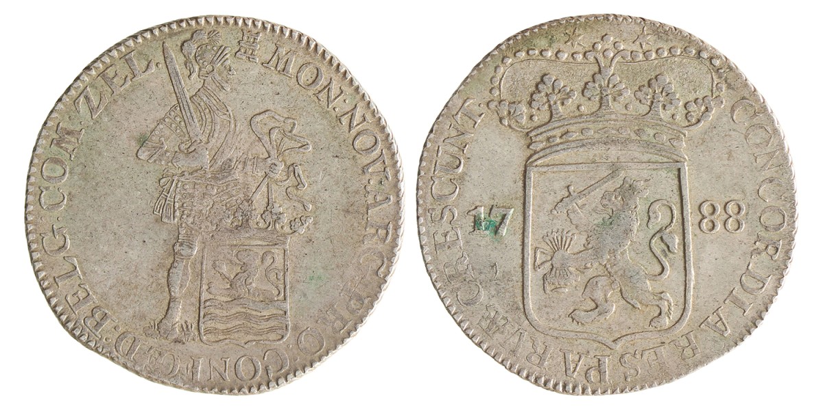Zilveren dukaat. Zeeland. 1788. Zeer Fraai +.