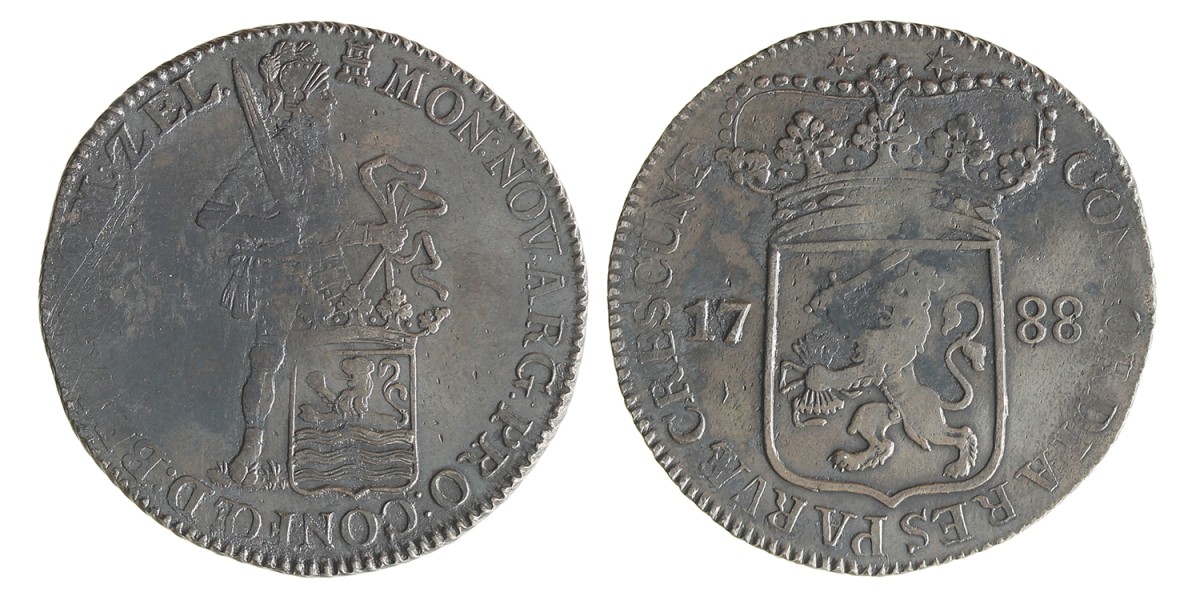 Zilveren dukaat. Zeeland. 1788. Zeer Fraai / Prachtig.