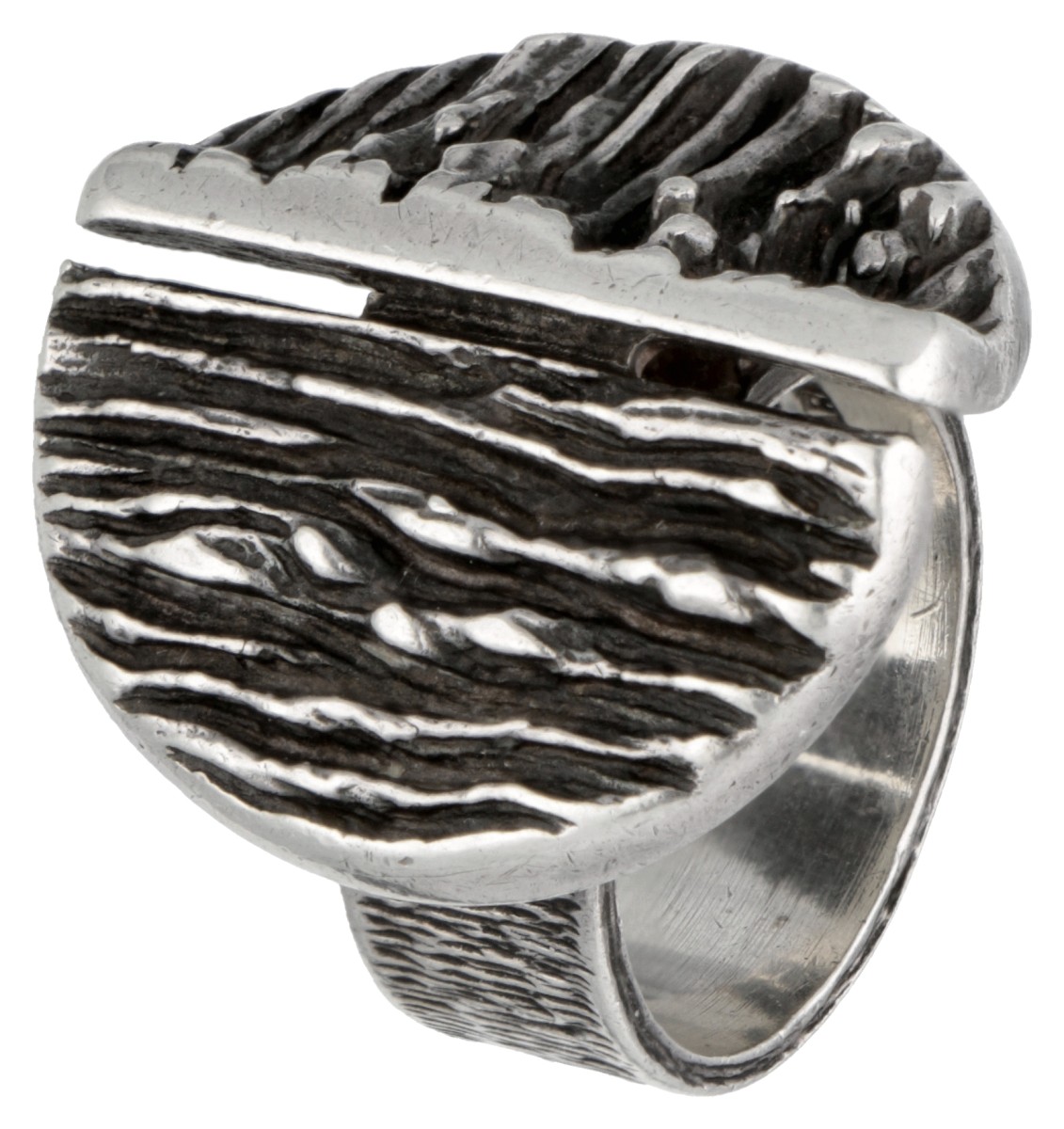 Sterling zilveren modernistische Deense design ring.
