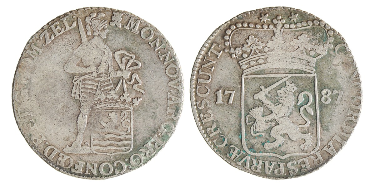 Zilveren dukaat. Zeeland. 1787. Zeer Fraai.