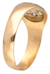 Vintage 14 kt. geelgouden rozet ring bezet met ca. 0.75 ct. diamant.