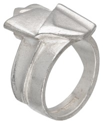 Sterling zilveren 'Origami' ring door Zoltan Popovits voor Lapponia.