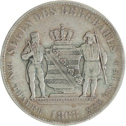 German states. Saxony. Johann. Thaler. 1868 B.