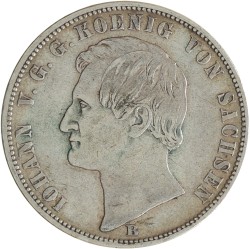 German states. Saxony. Johann. Thaler. 1868 B.