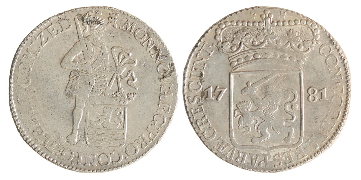 Zilveren dukaat. Zeeland. 1781. Zeer Fraai +.