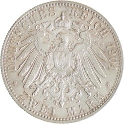German states. Prussia. Wilhelm II. 2 Mark. 1901.