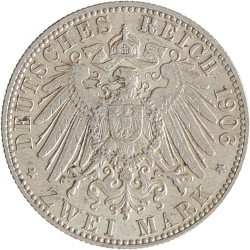 German states. Hamburg. 2 Mark. 1906 J. XF.