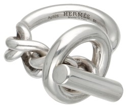 Sterling zilveren Hermès 'Croisette' ring met kapittelsluiting.