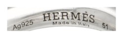 Sterling zilveren Hermès 'Croisette' ring met kapittelsluiting.