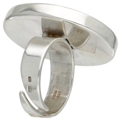Sterling zilveren ring met nefriet jade door Deense designer N.E. From.