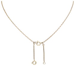 Antiek 14 kt. geelgouden collier met hanger bezet met roos geslepen diamanten.