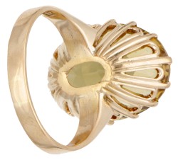 Vintage 18 kt. geelgouden Zweedse design ring bezet met ca. 13.70 ct. citrien.