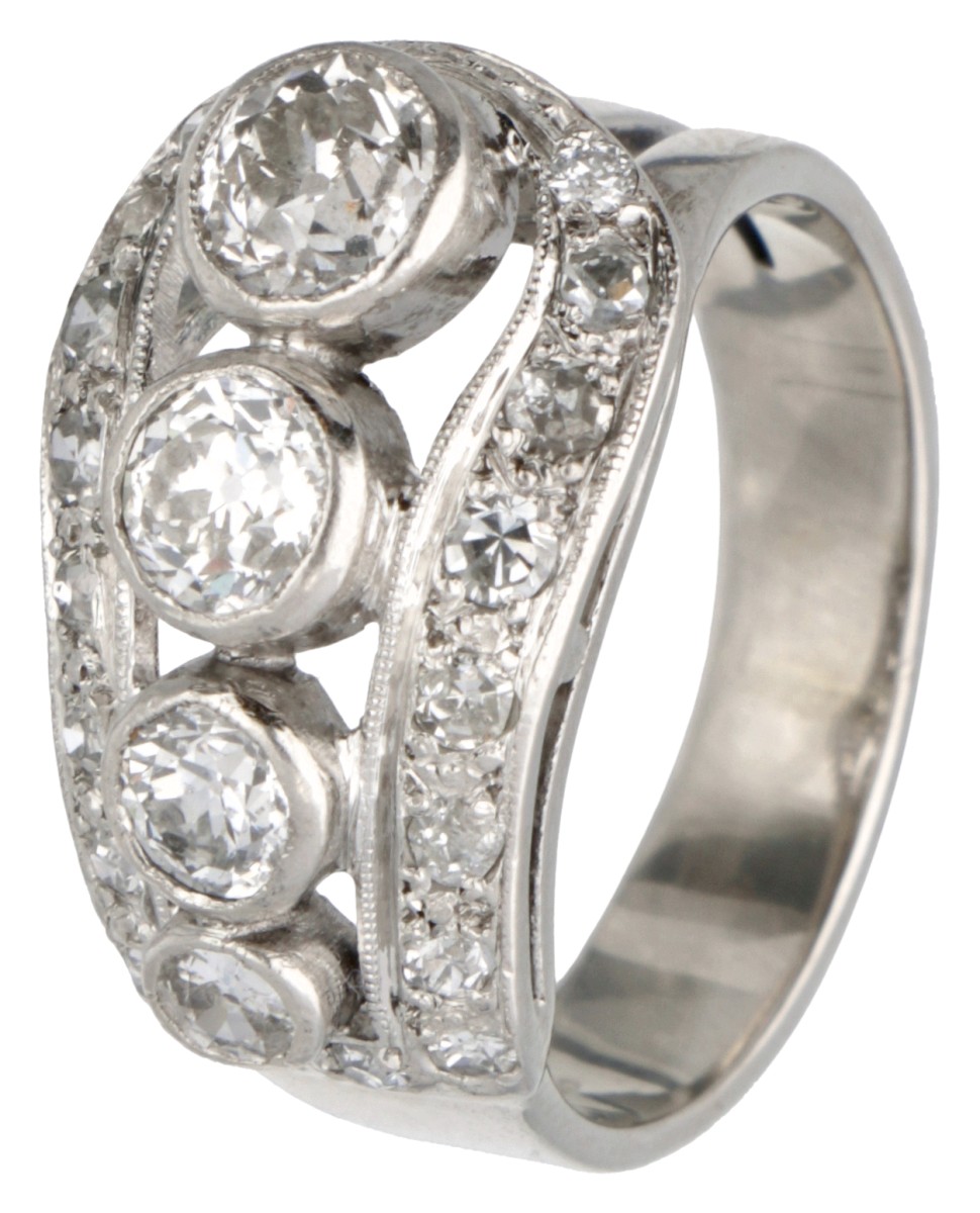 18K Witgouden ring bezet met ca. 1.25 ct. diamant.