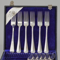 12-delige bestekset Haags lofje zilver.