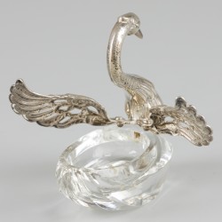 Zoutkelder met lepel zilver.