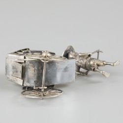 Miniatuur riksja (China export) zilver.