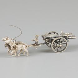 4-delig lot miniatuur rijtuigen zilver.