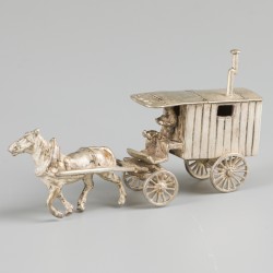 4-delig lot miniatuur rijtuigen zilver.