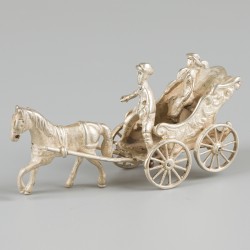 4-delig lot miniatuur rijtuigen zilver.