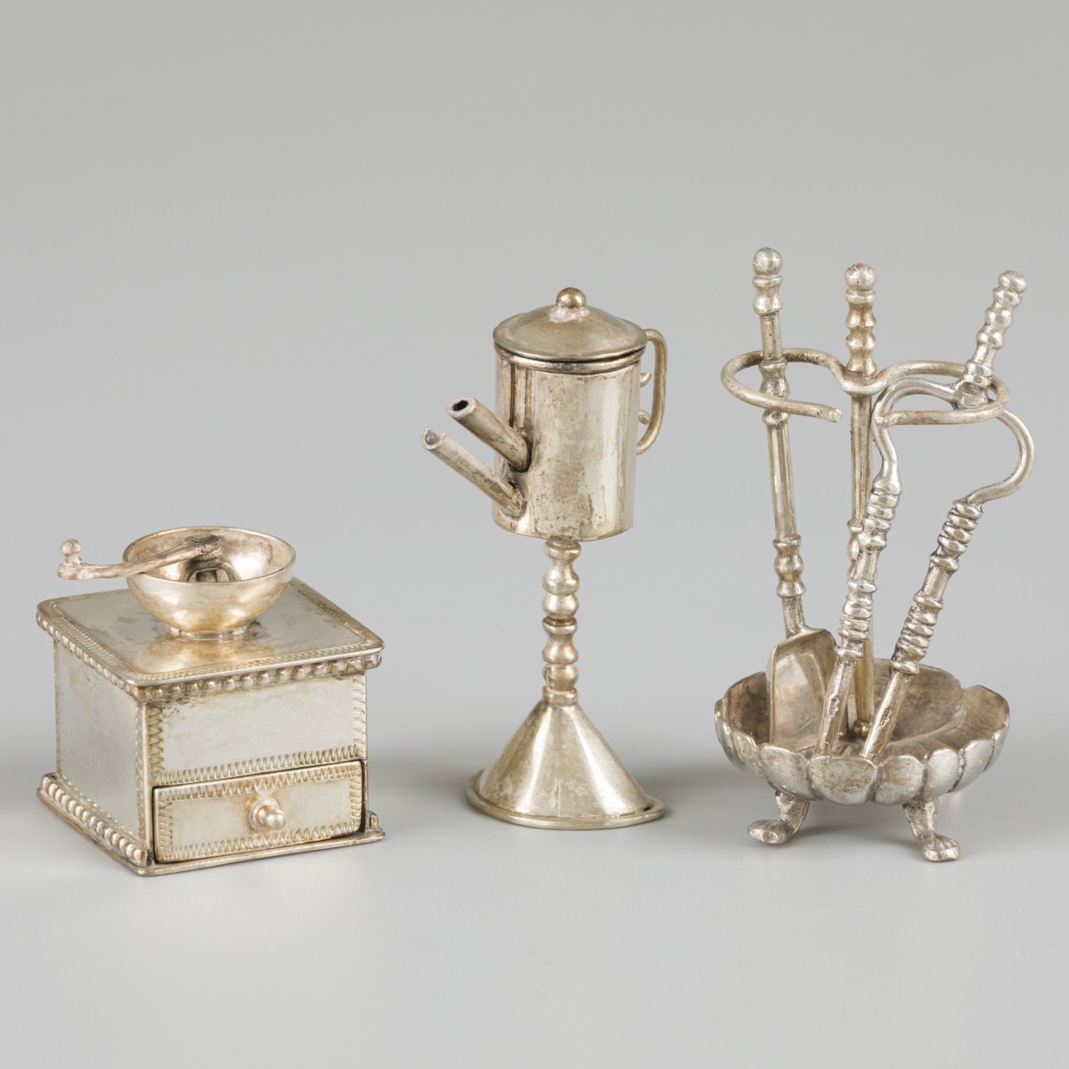 3-delig lot miniaturen zilver.