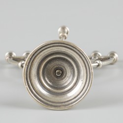 Miniatuur Chanoeka kandelaar / menorah zilver.