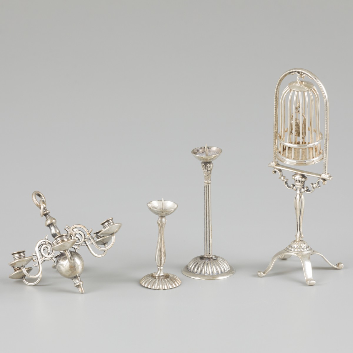 4-delig lot miniaturen zilver.