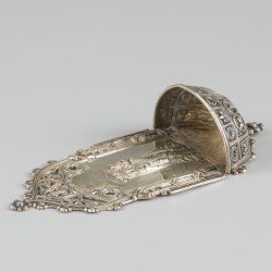 Wijwaterbakje zilver.