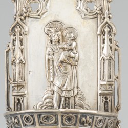 Wijwaterbakje zilver.